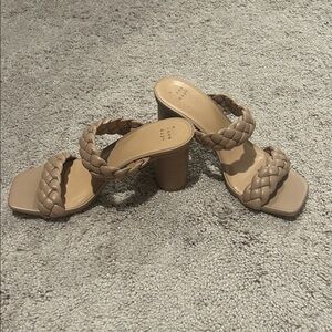 Women's Braided Tan Heeled Sandals